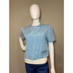 Vintage Women's Top Blue White Size 6
